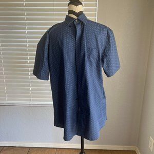 Men's Van Heusen Flex Button Down Blue Dress Shirt - Size L